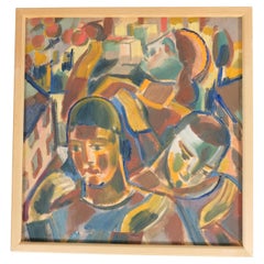 Edvard Andersson (1891-1967). 3 persone in città-ambiente