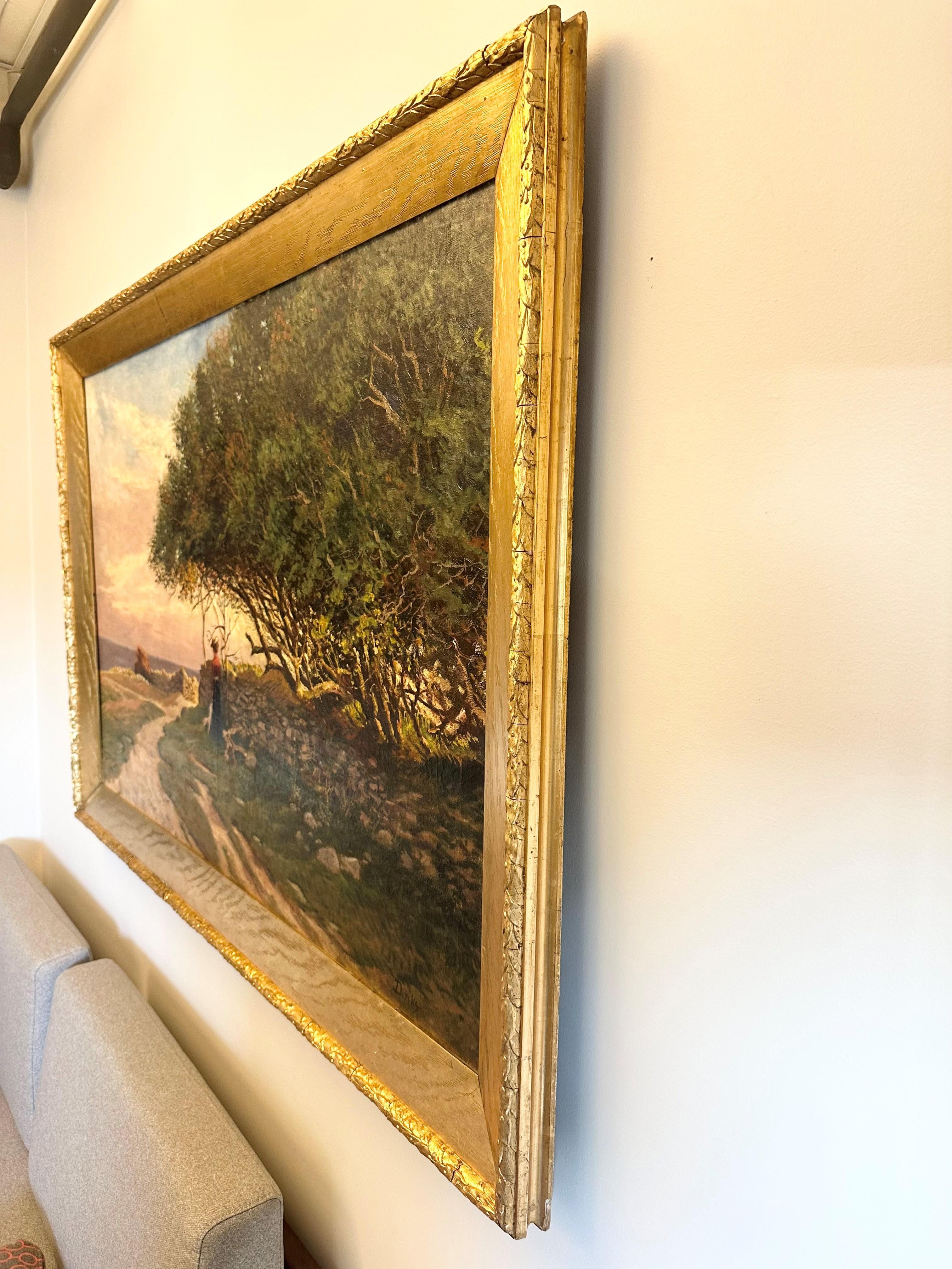Herbstabend an der Küste von Küste  „ Aftonsol ved kysten“ (Braun), Landscape Painting, von Edvard Diriks