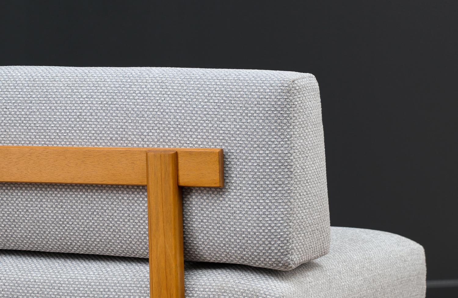 Upholstery Expertly Restored - Edvard Kindt-Larsen Teak Daybed Sofa for Gustav Bahus For Sale
