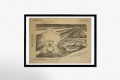 1897 Lithographie von Munch  Jean Gabriel Borkman im Théâtre de l'oeuvre