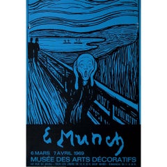 Affiche originale de 1969 de l'exposition Munch au Musée des Arts Décoratifs de Paris