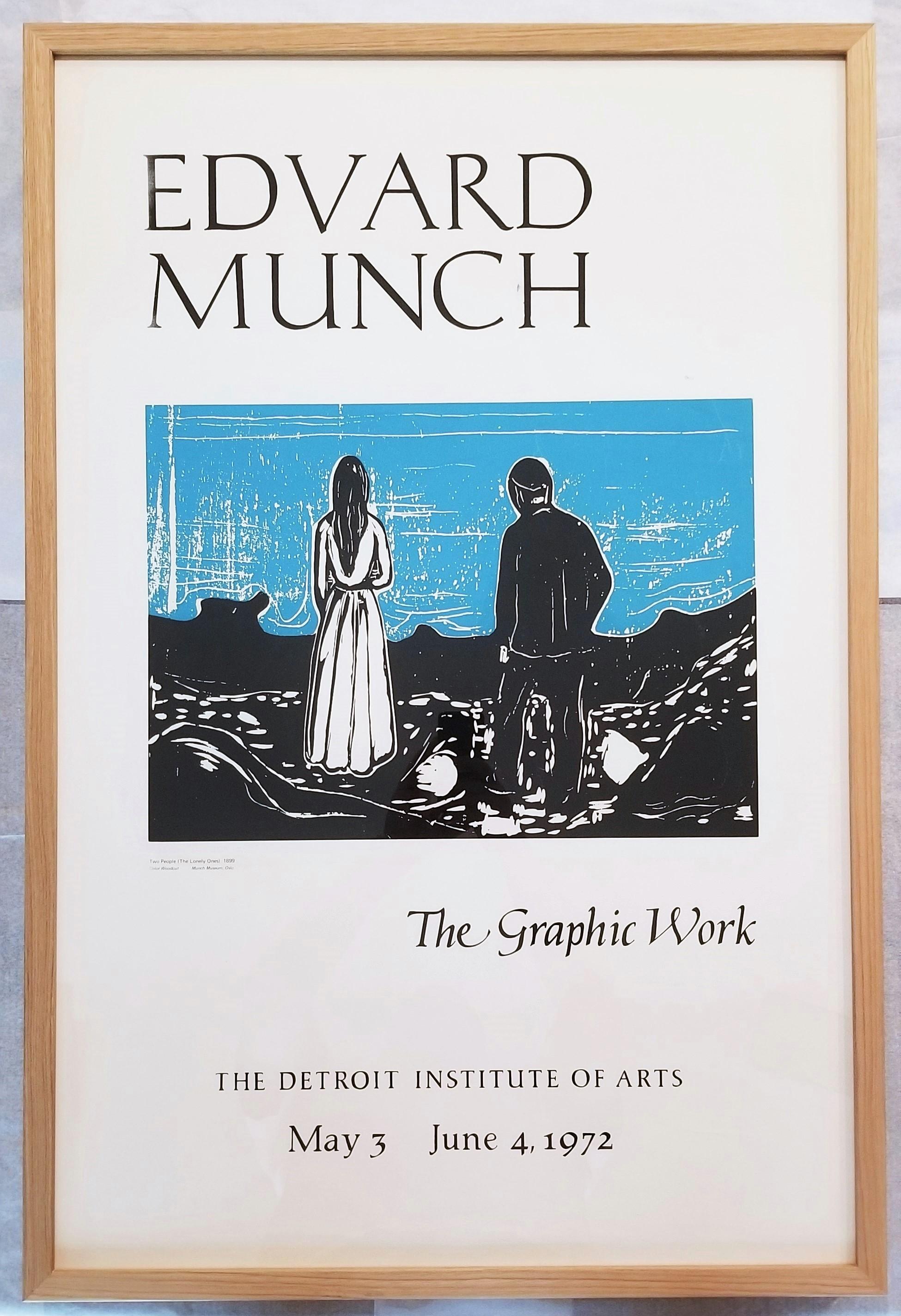 Detroit Institute of Arts (Two People - The Lonely Ones) Poster /// Edvard Munch For Sale 1