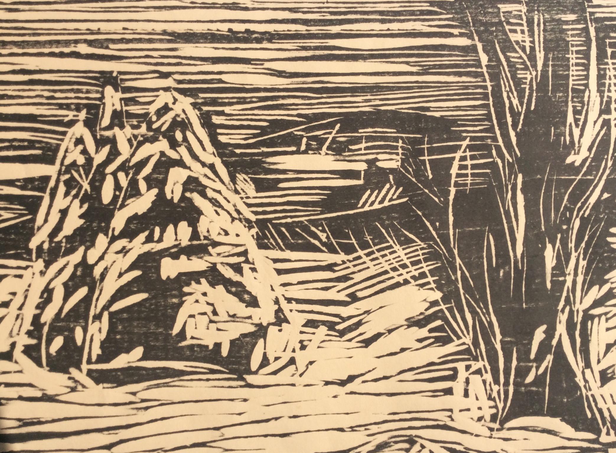 JARDÍN CON NIEVE - Landscape Print Beige de Edvard Munch