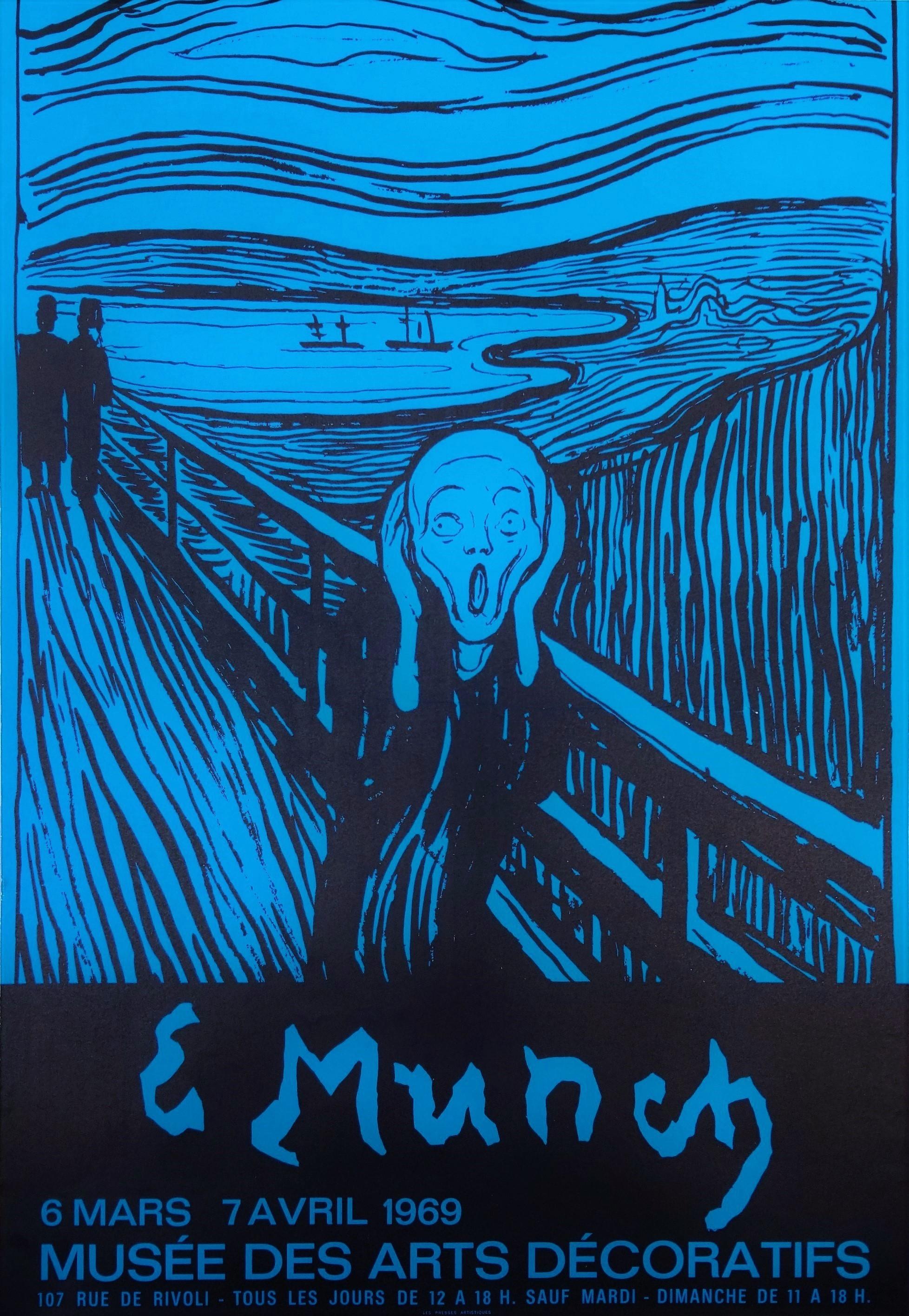 Artistics : (d'après) Edvard Munch (Norvégien, 1863-1944)
Titre : "Musée des Arts Décoratifs (Le Cri)"
Année : 1969
Support : Lithographie originale, affiche d'exposition sur papier vélin léger
Edition limitée : Inconnu
Imprimeur : Les Presses