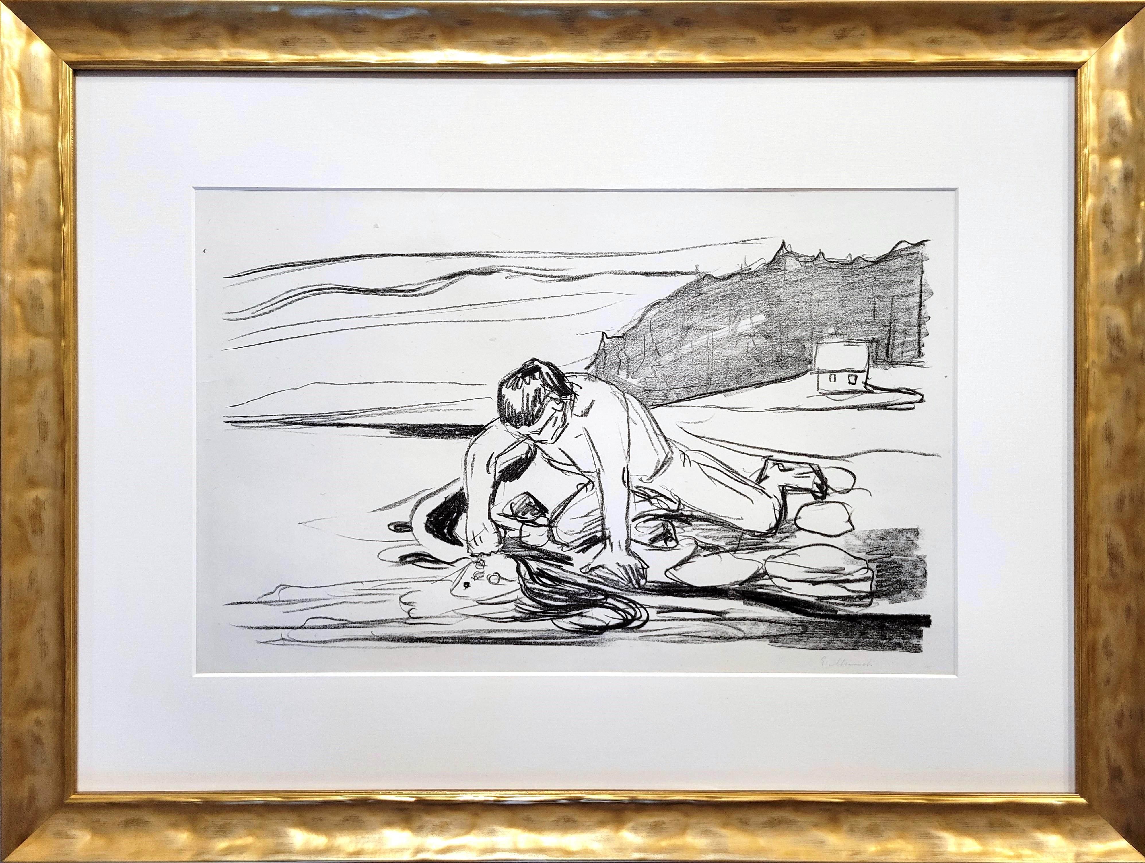 Omegas Død (La muerte de Omega) /// Edvard Munch Alfa y Omega Litografía expresionista en venta 1