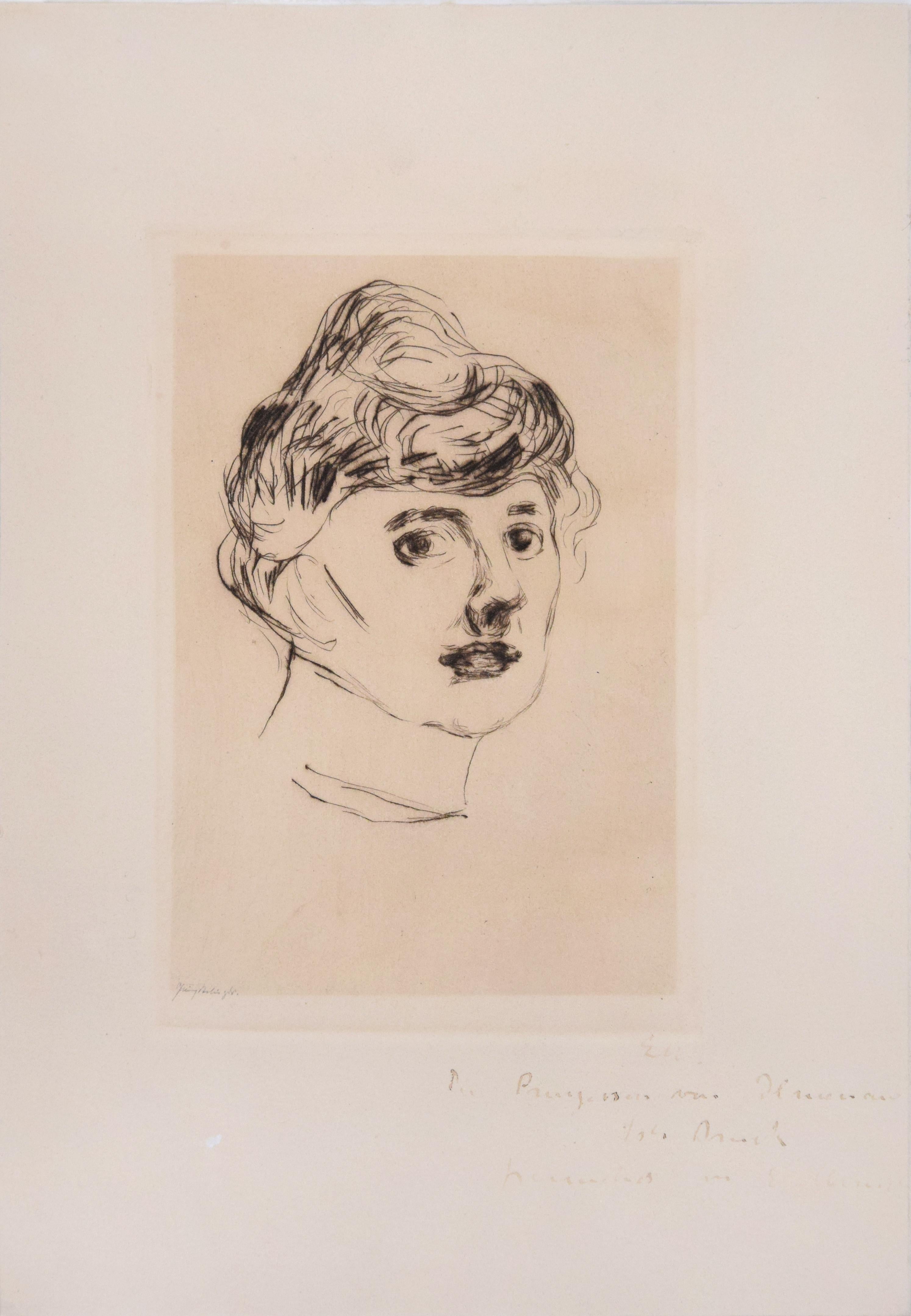 Die Prinzessin von Ilmenau – Original-Radierung und Kaltnadelradierung von E. Munch – 1905/6  – Print von Edvard Munch