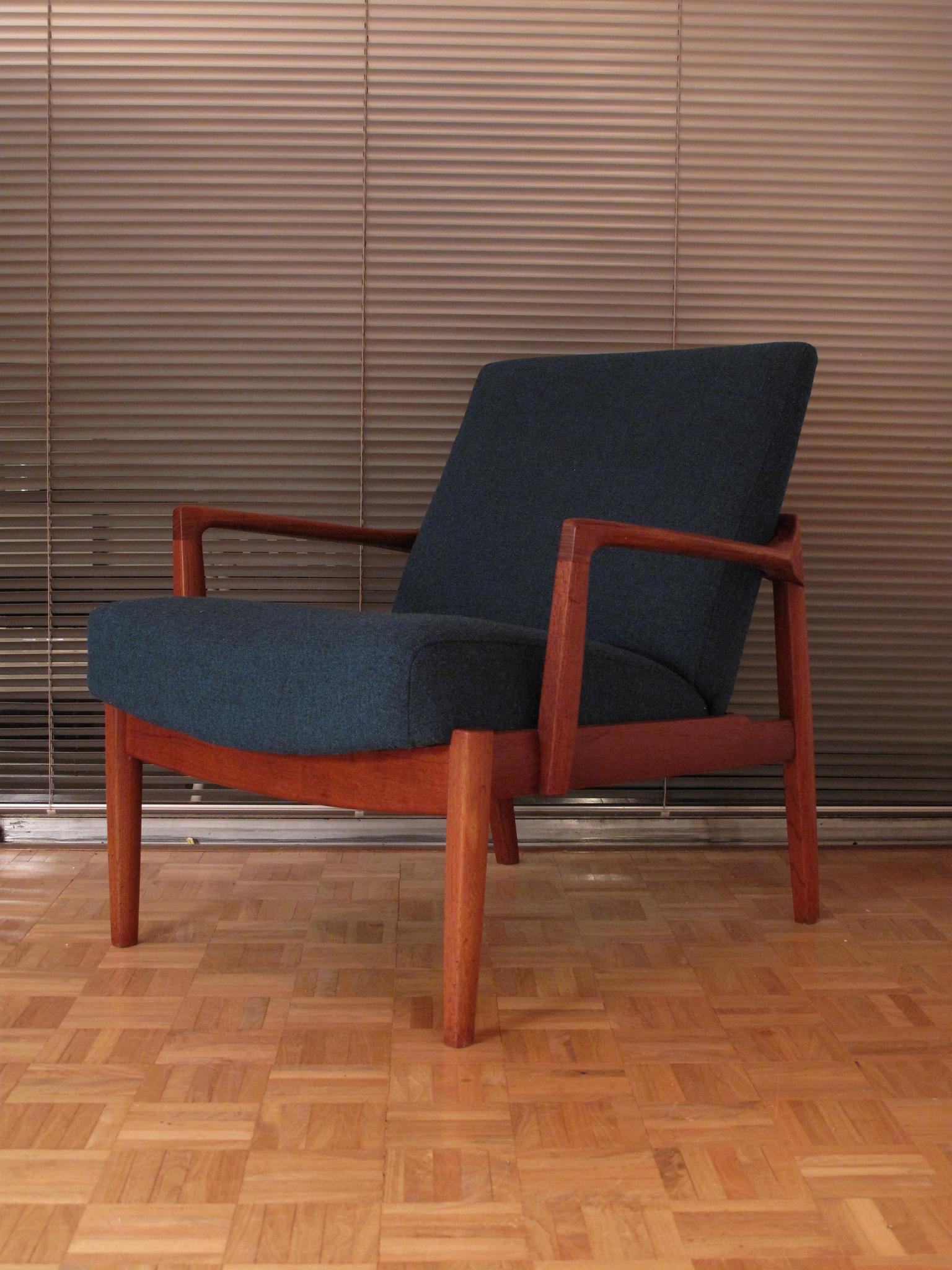 Teak Edvard & Tove Kindt Larsen Model 125 Lounge Chair for France & Son