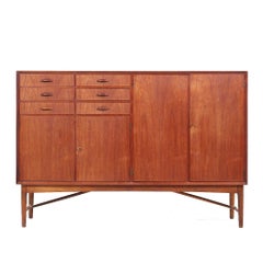 Edvard Valentinsen Mid Century Danish Teak Tall Credenza