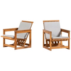 Edvin Helseth Easy Chairs in Pine Produced by Trybo in Norway