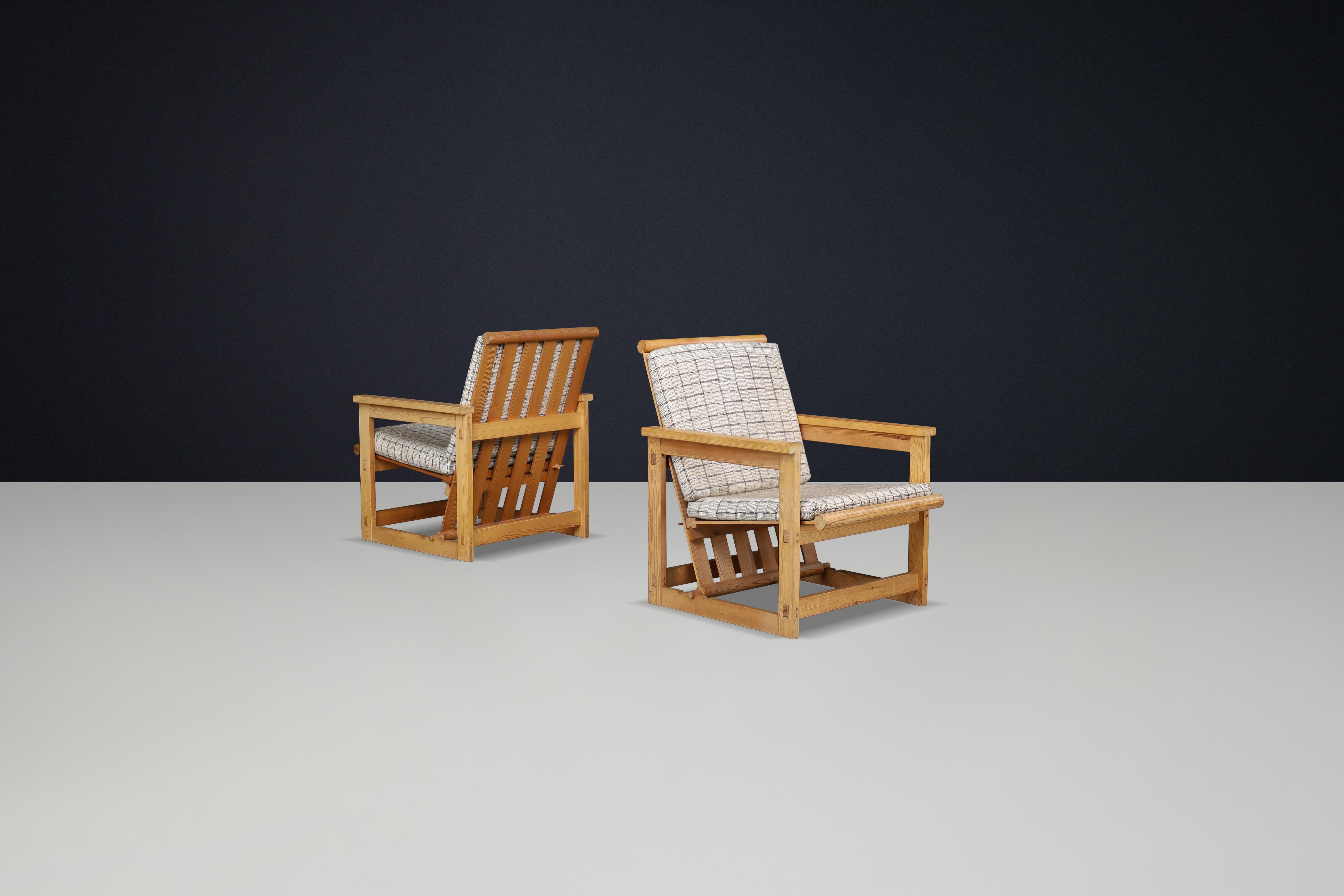 20th Century Edvin Helseth Lounge Chairs in Pine Model 