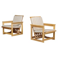 Fauteuils de salon Edvin Helseth en pin Modèle "Trybo" Norvège des années 1960
