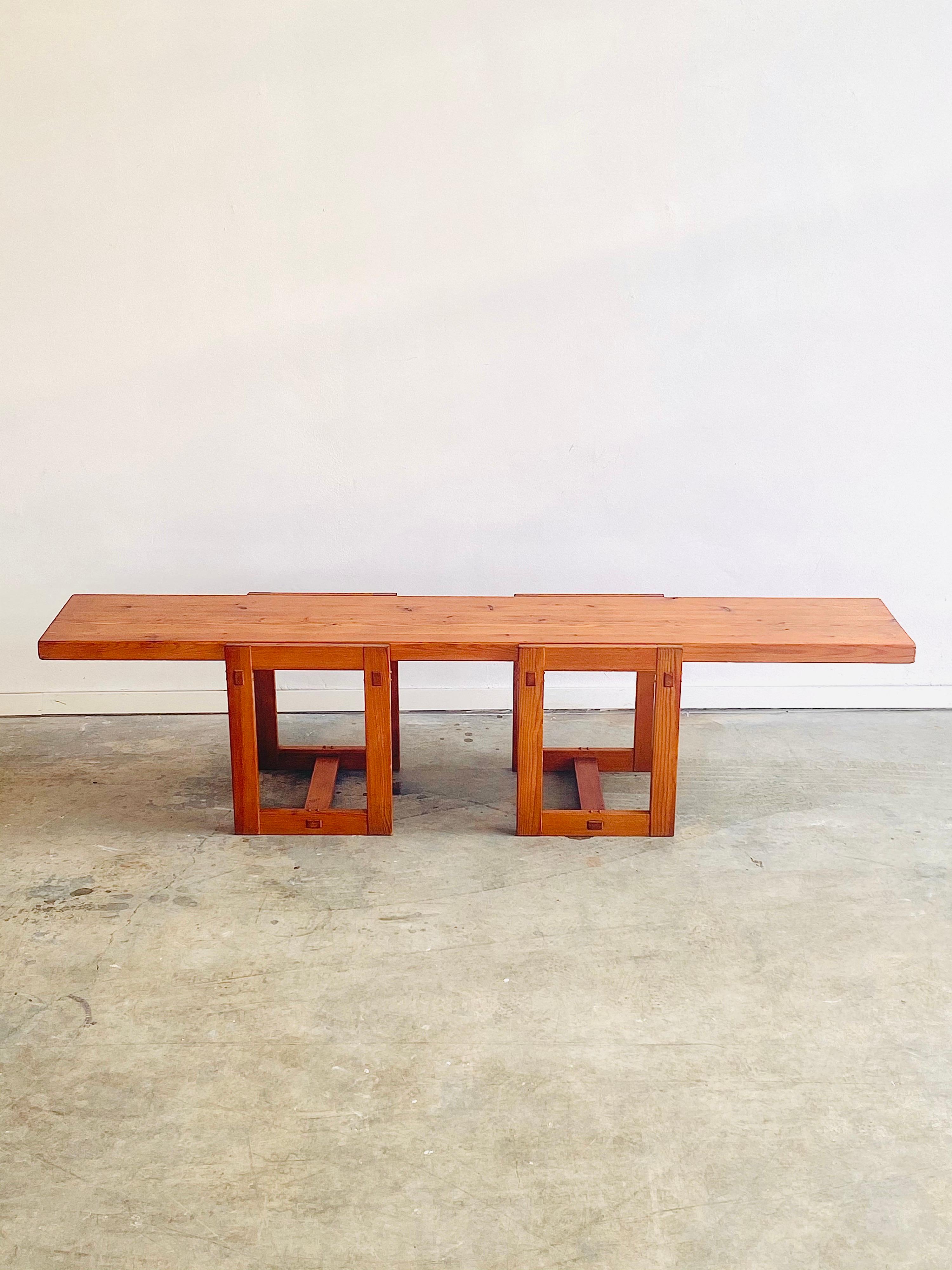 Edvin Helseth Pine Bench Model Trybo, for the Trysil Ski Resort, Norway, 1964 In Good Condition For Sale In Amsterdam, NL