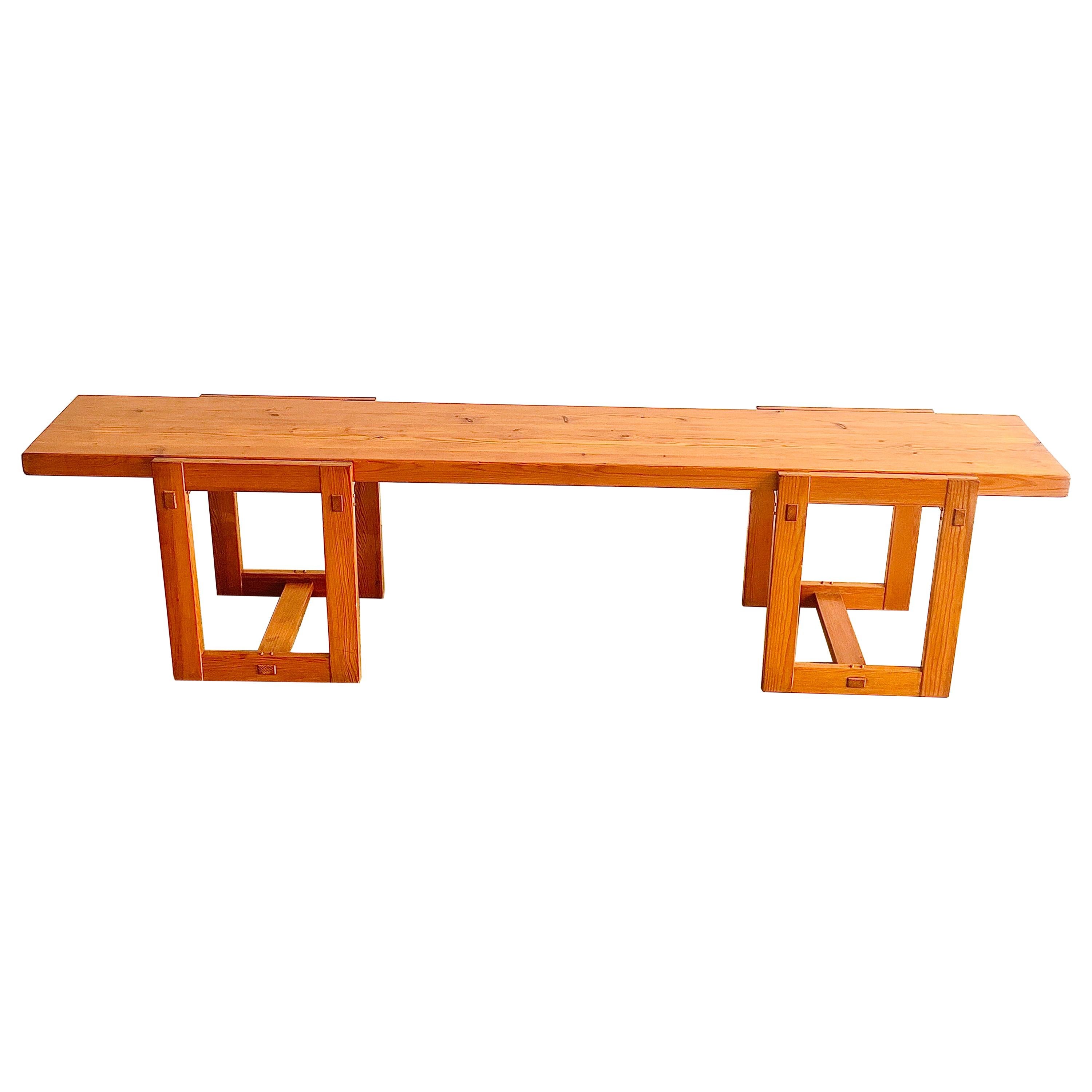 Edvin Helseth Pine Bench Model Trybo, for the Trysil Ski Resort, Norway, 1964 For Sale