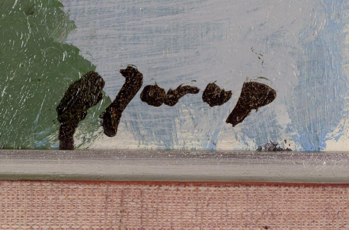 Autre Edvin Järup, peintre suédois classé. Huile sur planche. Nature morte abstraite. Ca 1960 en vente
