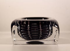 Edvin Ohrstrom for Orrefors Ariel Glass Bowl Midcentury Modern Sweden 1950s