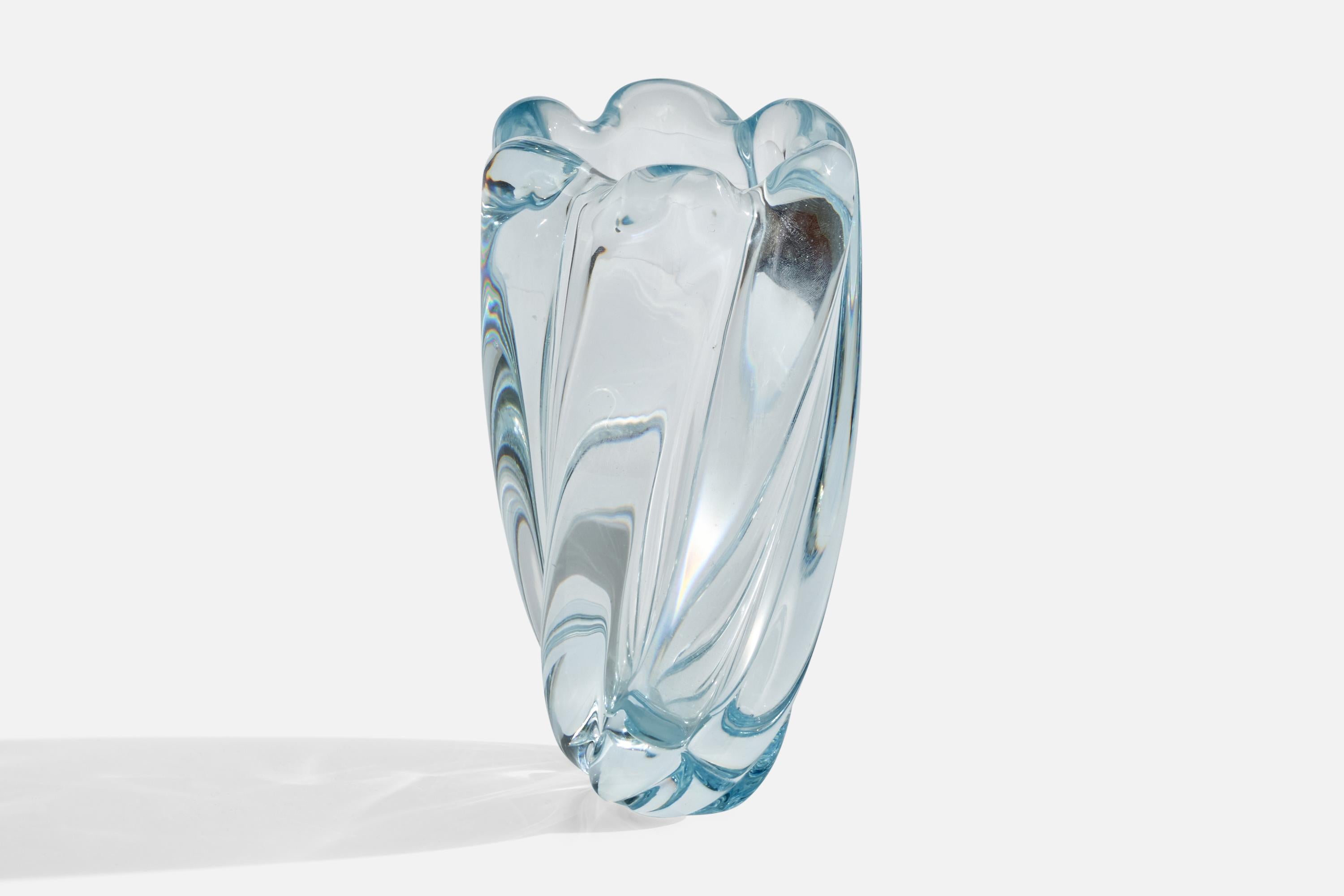 Scandinavian Modern Edvin Öhrström, Vase, Glass, Sweden, 1940s For Sale