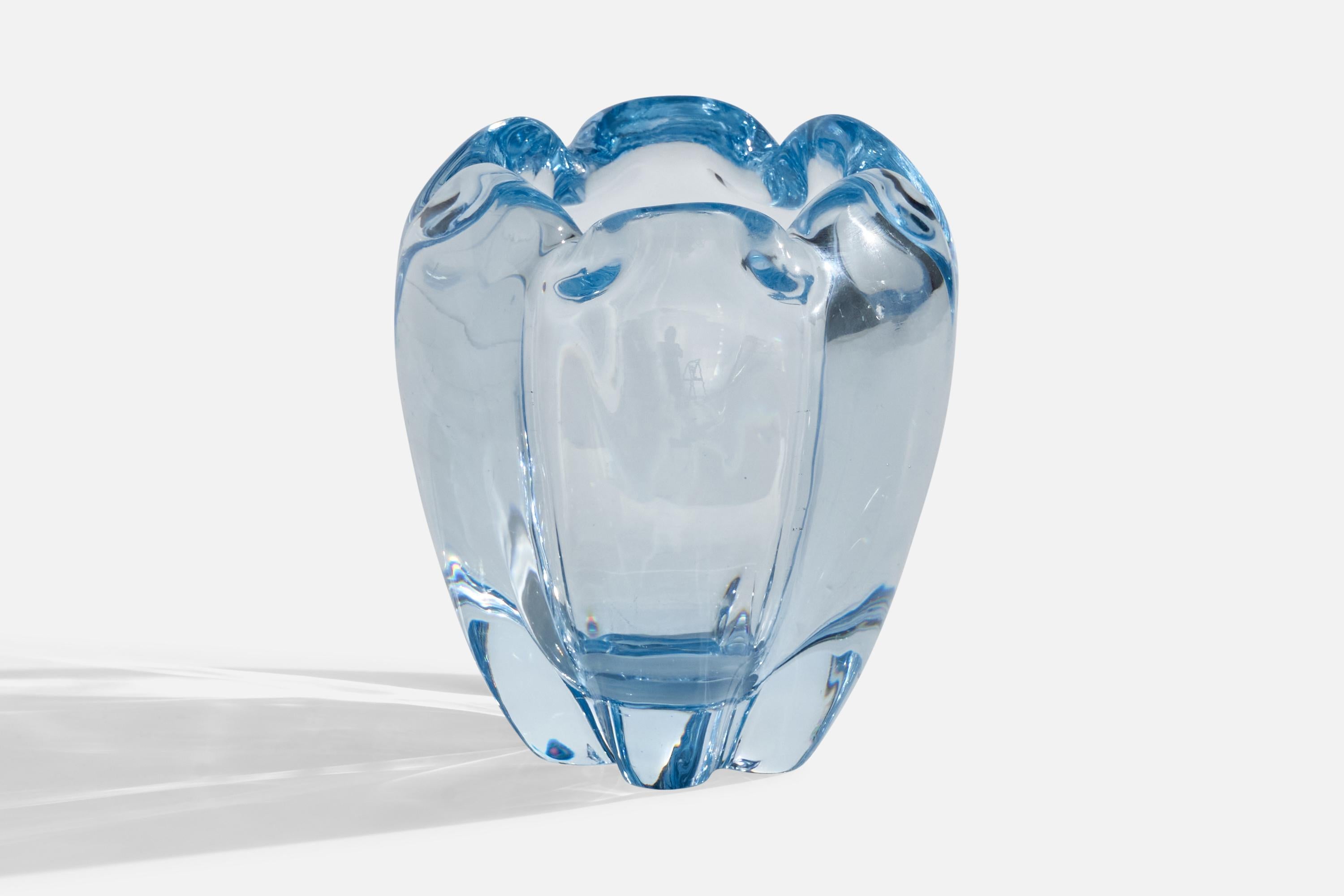 Scandinavian Modern Edvin Öhrström, Vase, Glass, Sweden, 1940s For Sale