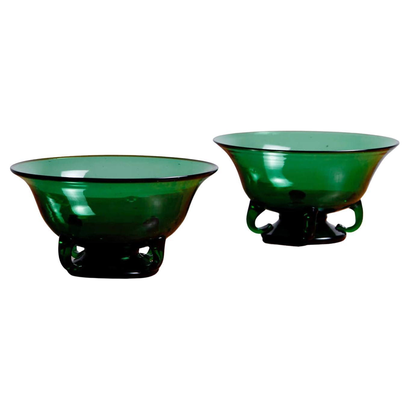 ◆ BODA Zelda footed bowl ボダ ガラスボウル 80s ◆ Monica Backström Zelda footed glass bowl, Boda Sweden 1970s-80s