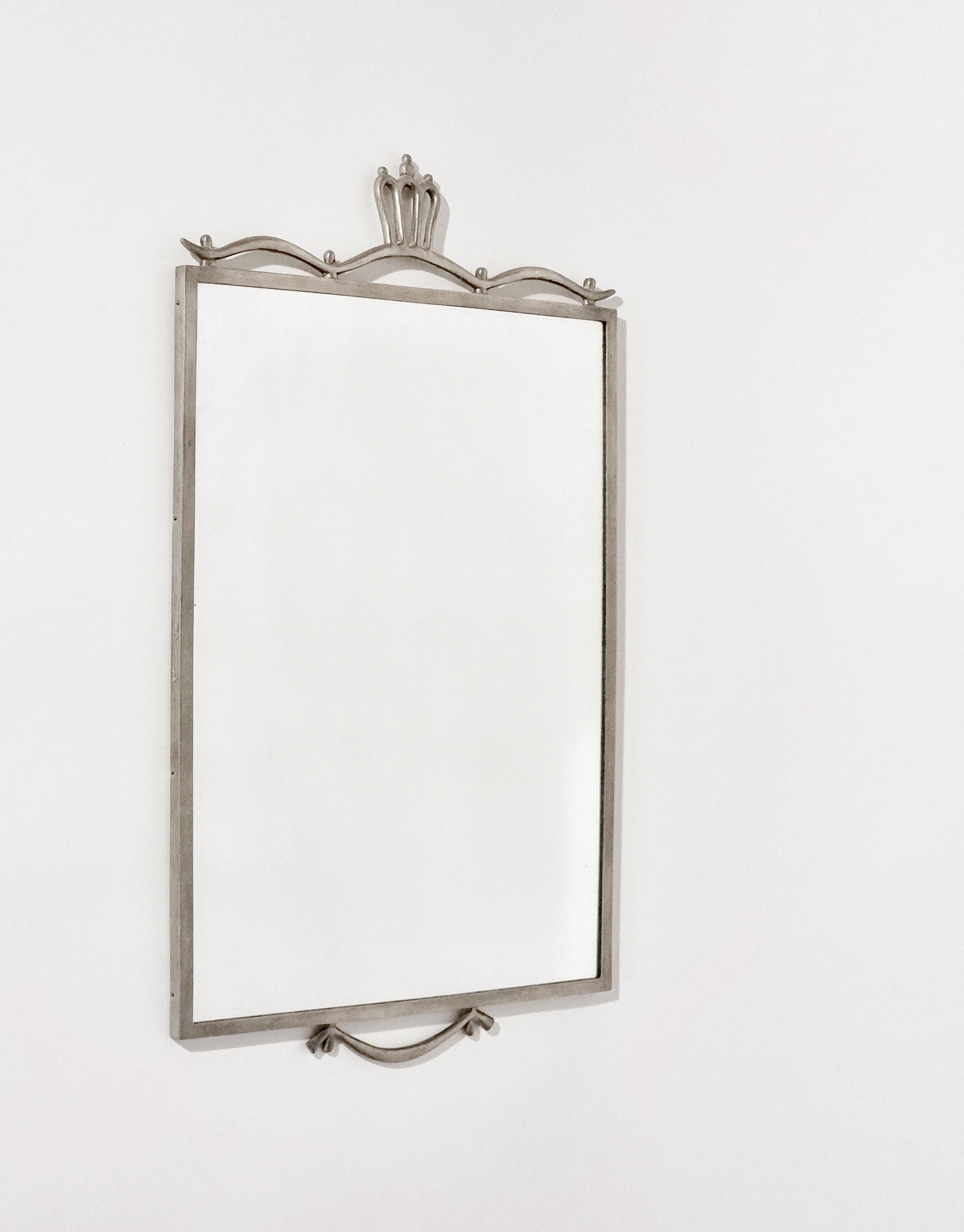 Edvin Ollers, Mirror in Pewter, Swedish Grace, 1920s For Sale 7