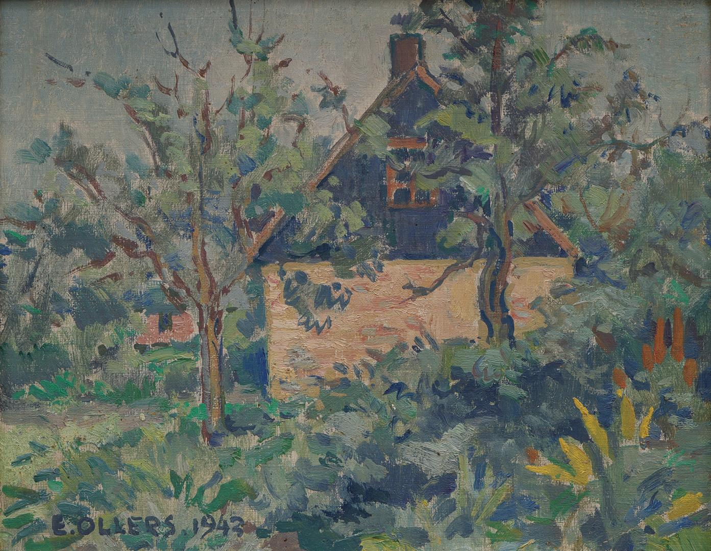 Edvin Ollers, Öl auf Platte,  