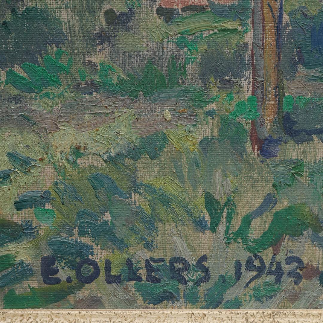 Edvin Ollers, Öl auf Platte,  