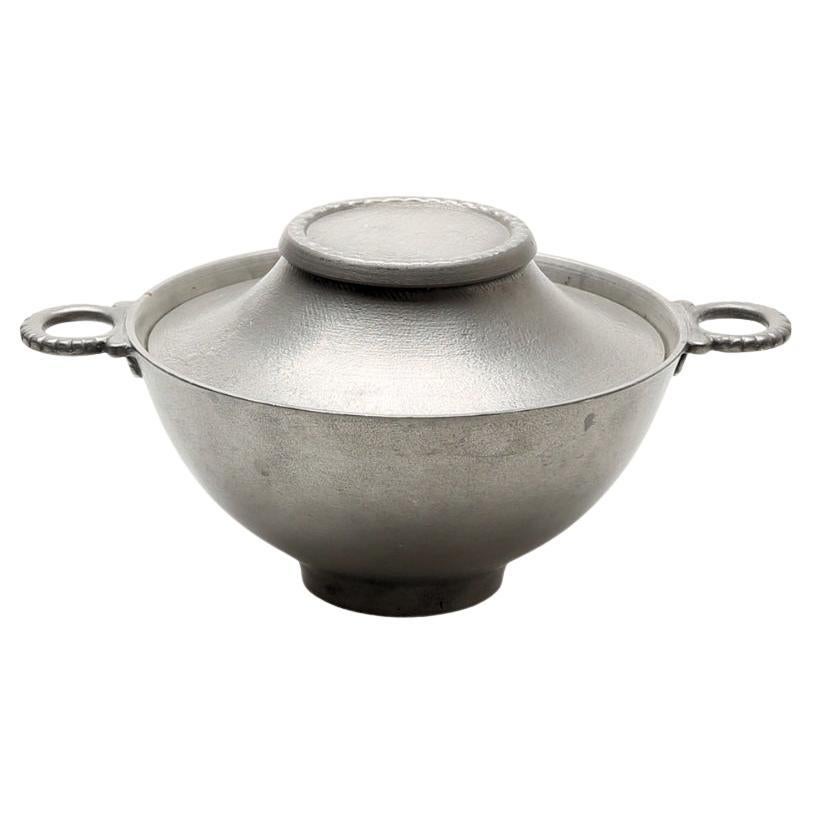 Ciotola di peltro Edvin Ollers con coperchio