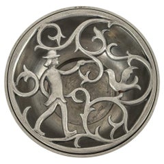 Edvin Ollers Pewter Bowl with Sculptural Openwork Lid, Sweden, 1930s