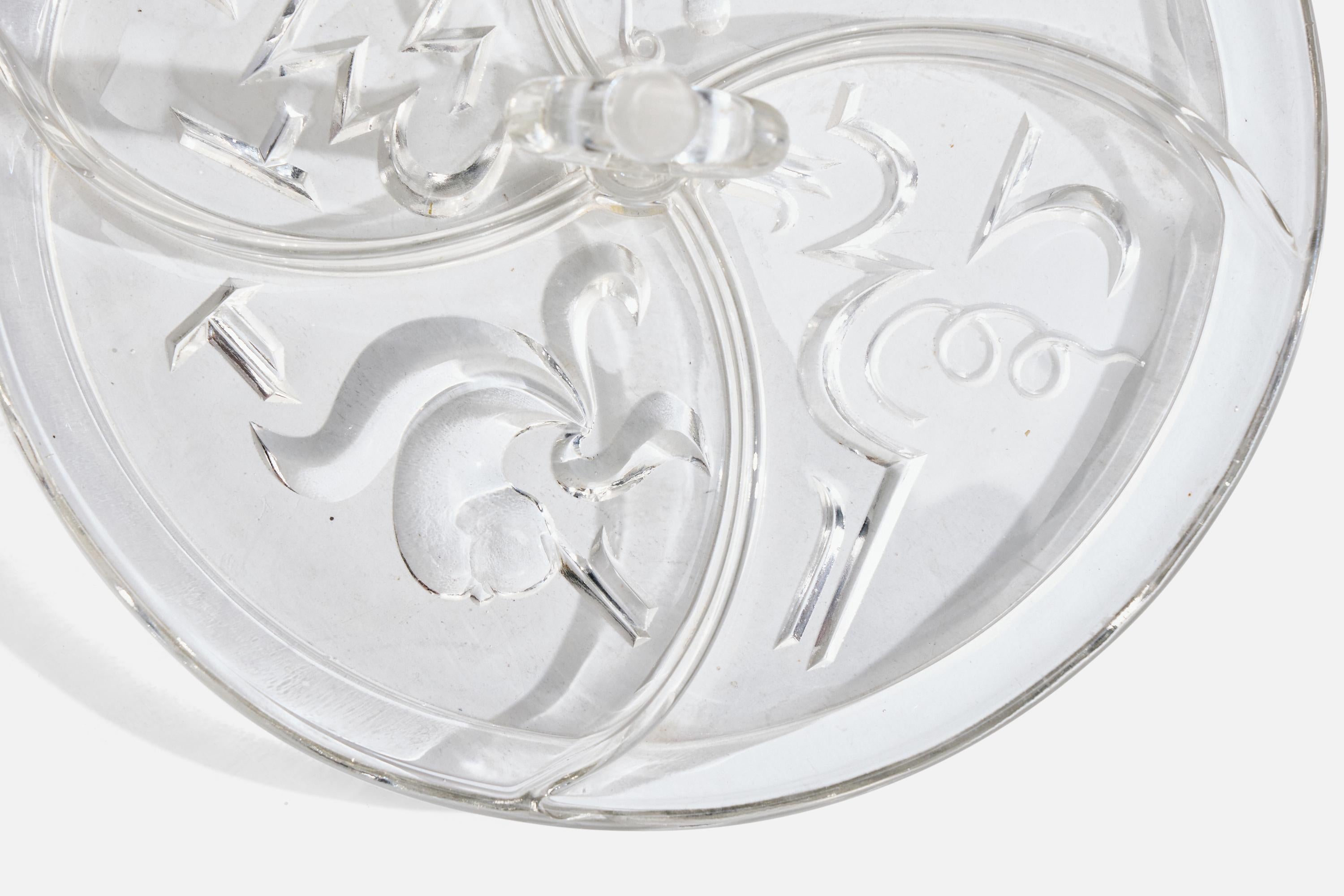Début du 20ème siècle Edvin Ollers, plat de service, verre, Suède, années 1920 en vente