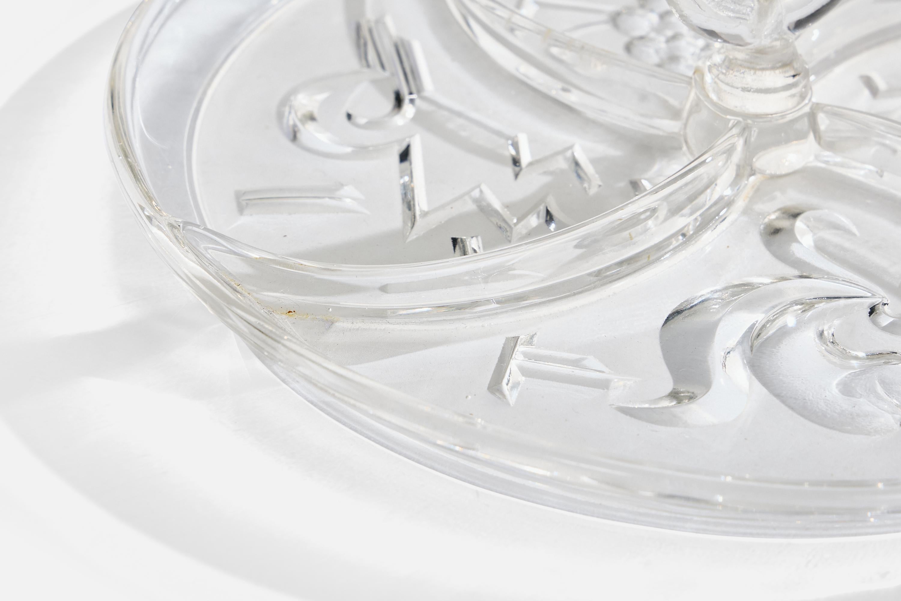 Edvin Ollers, plat de service, verre, Suède, années 1920 en vente 2