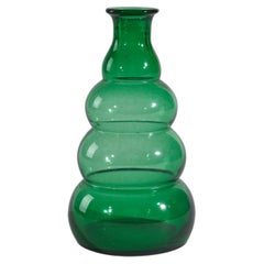 Edvin Ollers, Vase, Green Glass, Limmareds Glasbruk, Sweden, c. 1940s