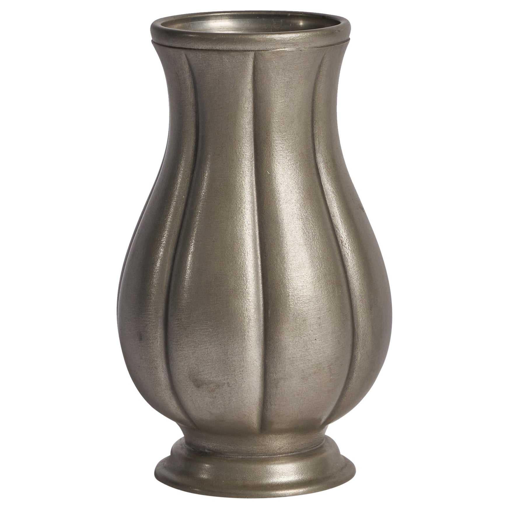 Edvin Ollers, Vase, Pewter, Sweden, 1952
