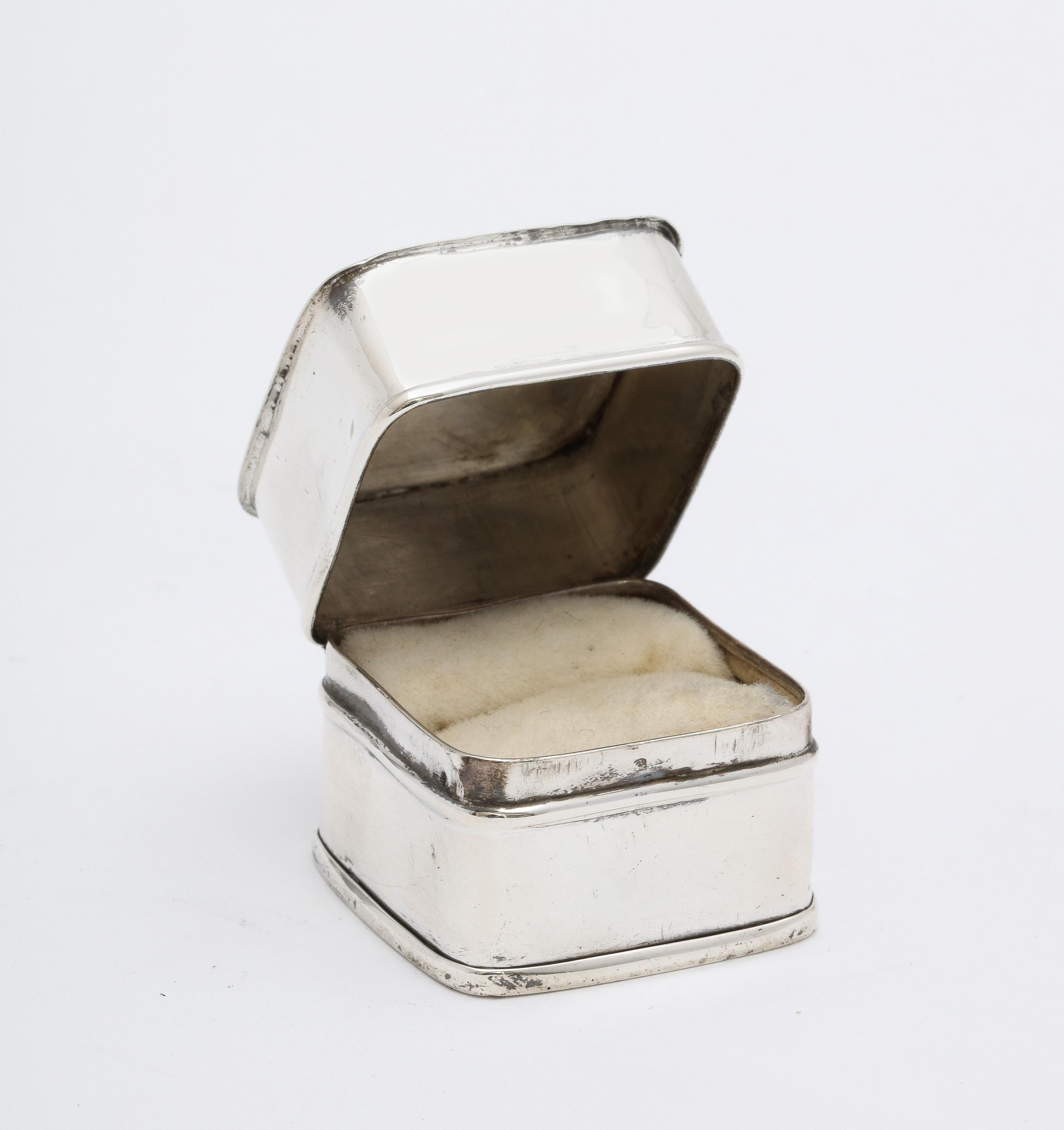 Edwadian Period Sterling Silver Ring Box For Sale 2