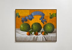WALLPAPER WITH RIBBONS & SQUARES - Contemporary Still Life / Realism / Fruit