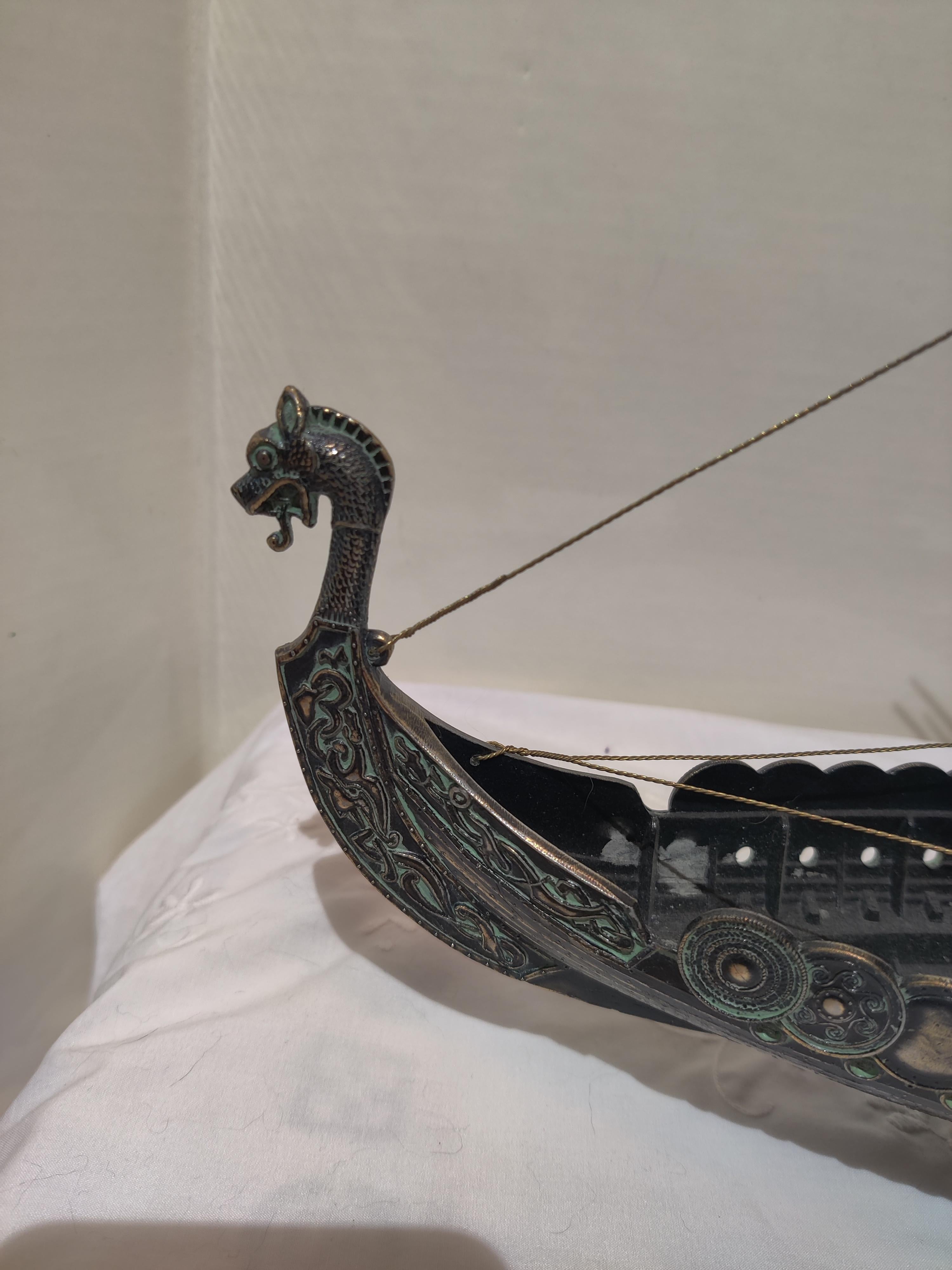 bronze viking ship