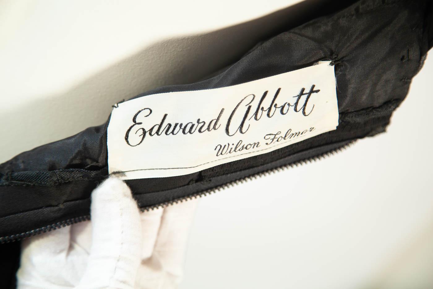 Edward Abbott Vestido de cóctel de plumas de avestruz negro Couture en venta 1