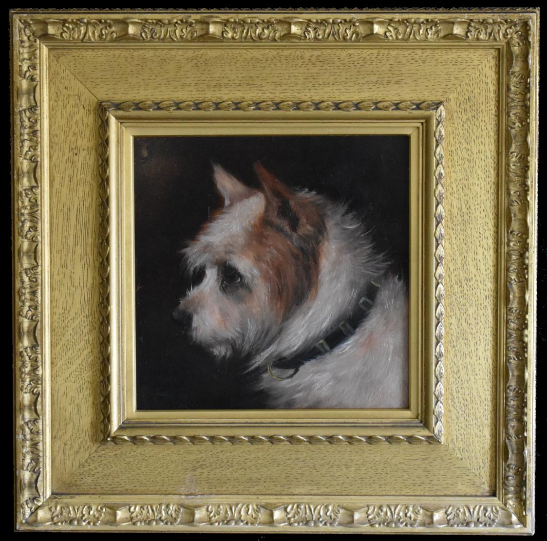 Un terrier blanc et feu ; et Un terrier blanc et marron clair - Painting de Edward Aistrop