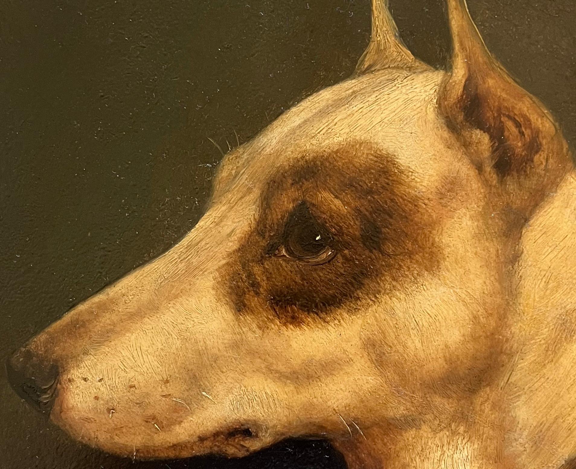 Edward Aistrop, peinture à l'huile victorienne représentant une tête de terrier en vente 5