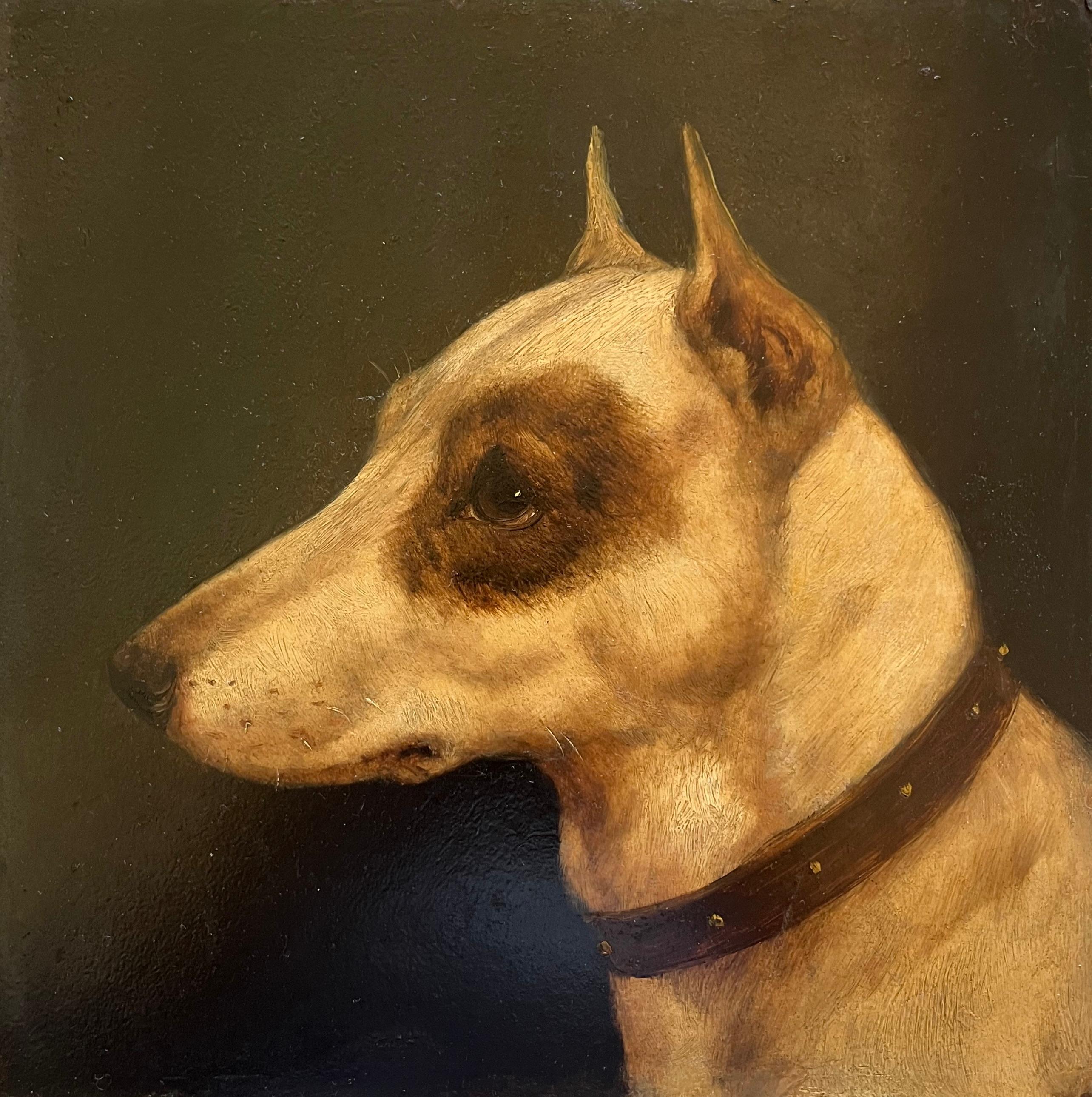 Edward Aistrop, peinture à l'huile victorienne représentant une tête de terrier en vente 8