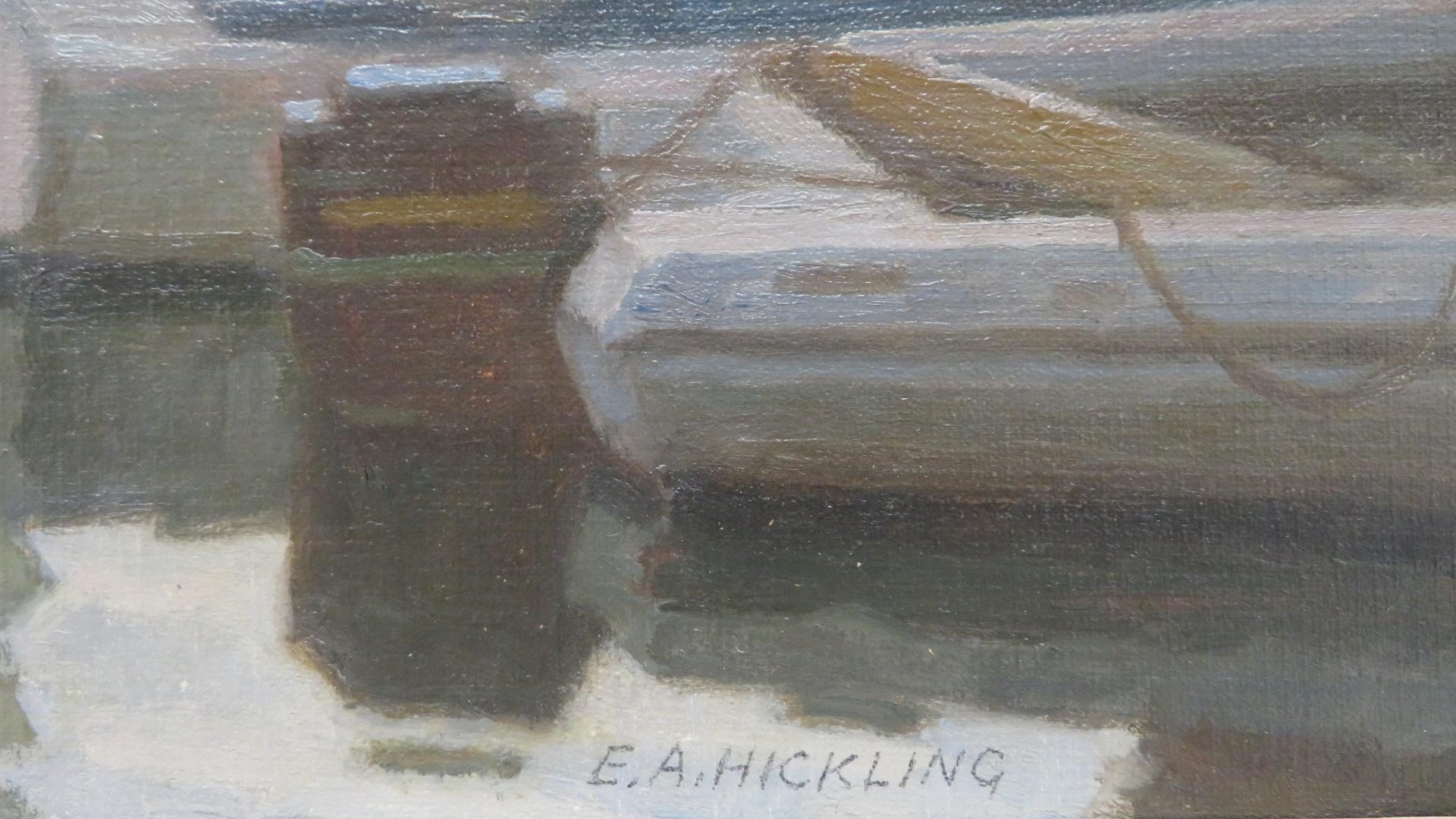 Edward Hicking (1913-1998) óleo impresionista original HYDRA GRECIA 1
