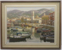 Originales impressionistisches Ölgemälde HYDRA GREECE von Edward Hicking (1913-1998)