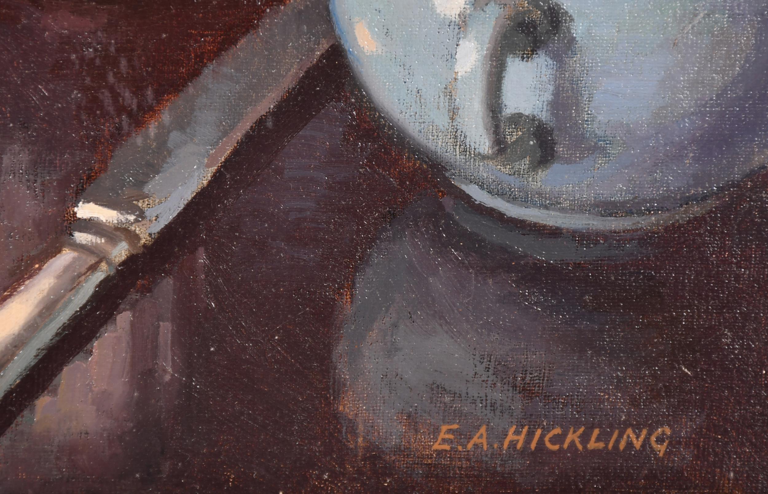 Tee oder Kaffee – Englisches Stillleben des mittleren 20. Jahrhunderts, Öl auf Karton, Gemälde im Angebot 2