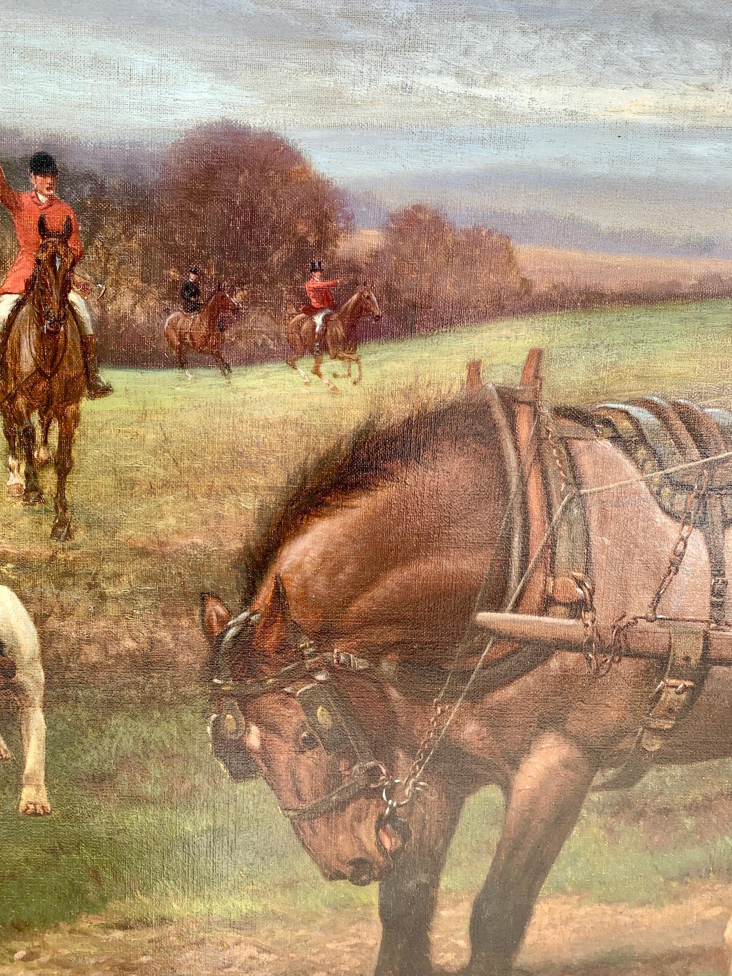 Début du 20e siècle, Angleterre, chiens de chasse et chariot dans le paysage en vente 4
