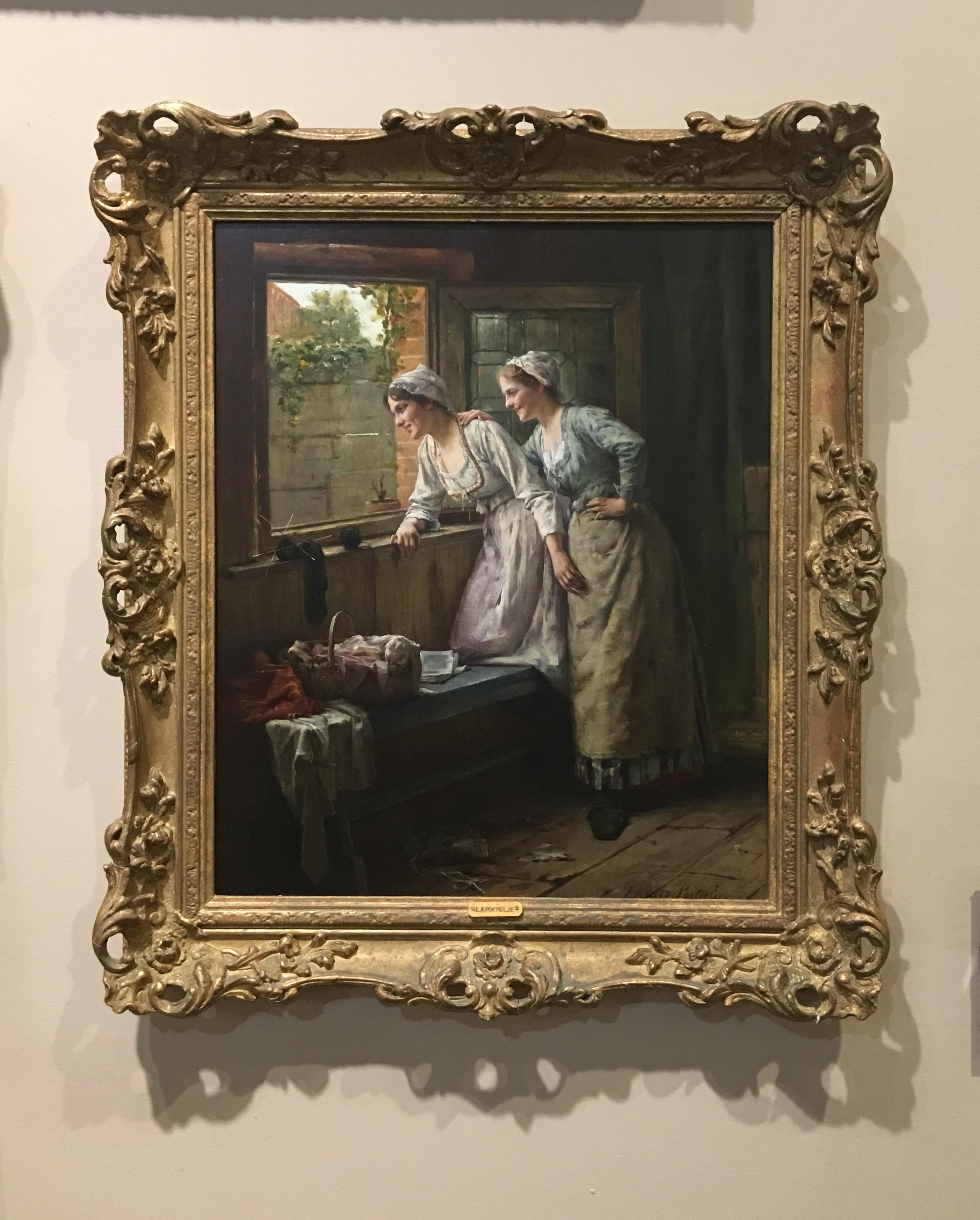Attenzione - Painting Vittoriano di Edward Antoon Portielje