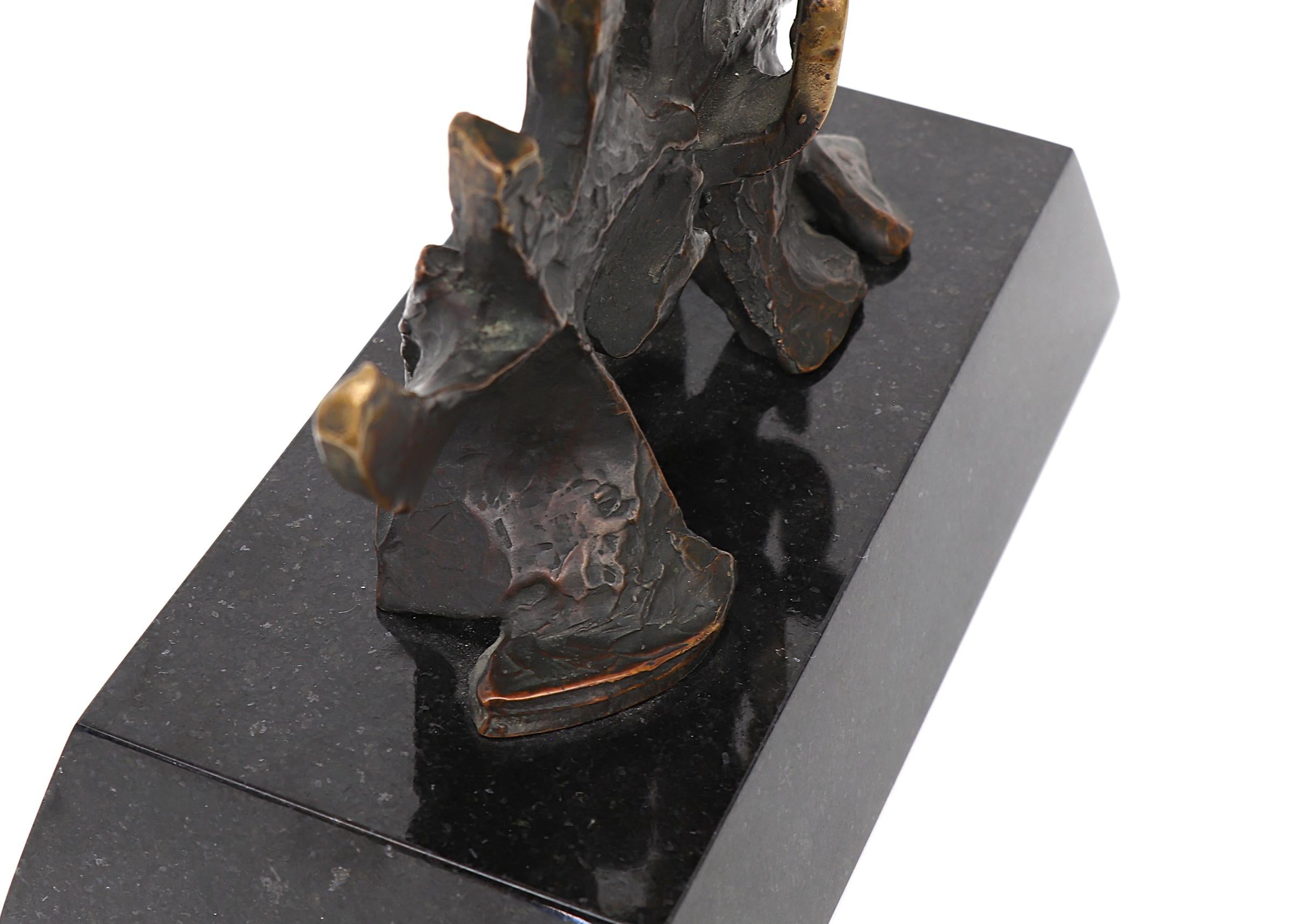 American Modern Abstract Bronze Sculpture on Granite Stand, Edward Chavez For Sale 5