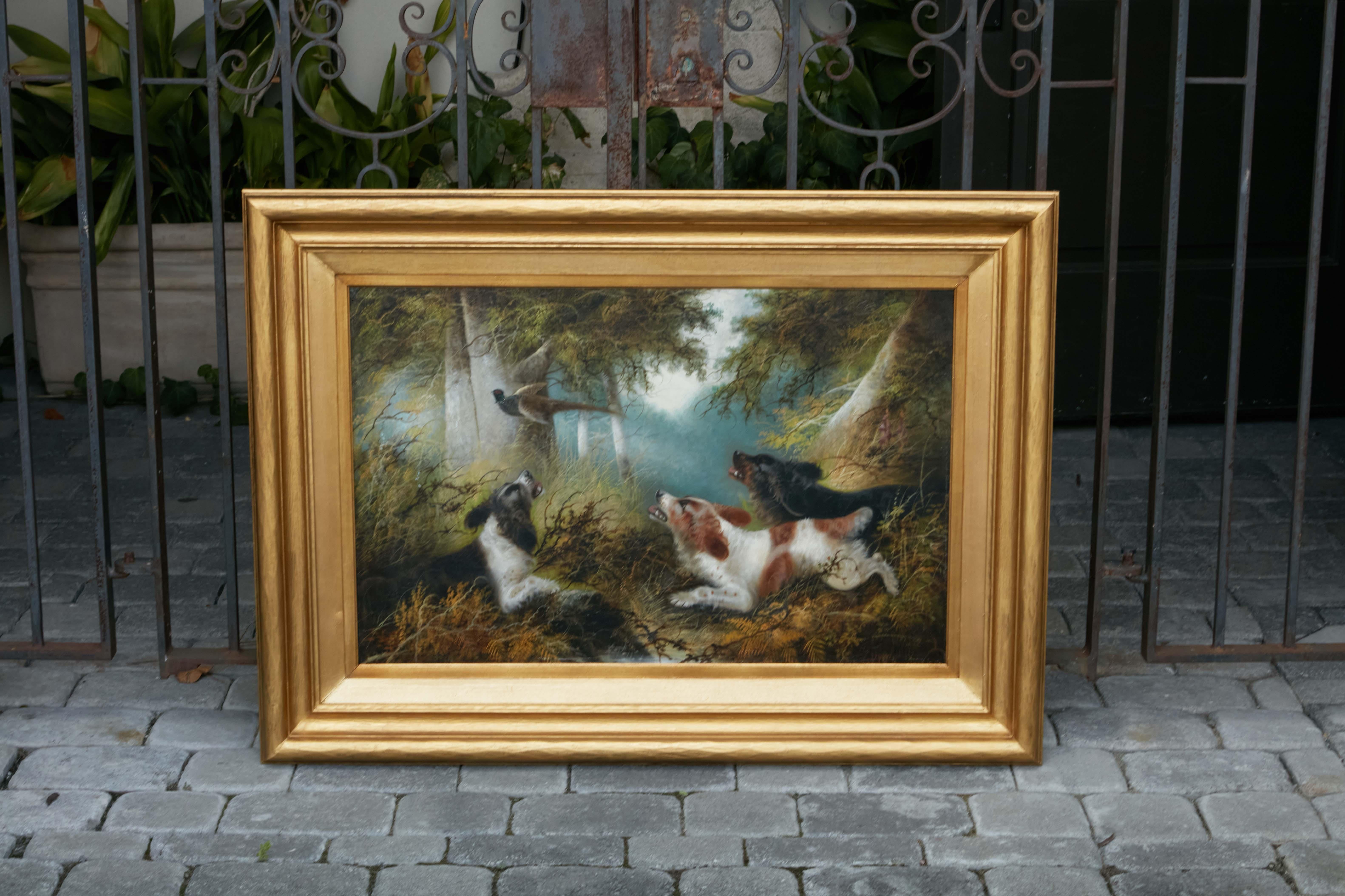 Edward Armfield 19th Century Oil Painting Depicting Dogs Flushing a Pheasant For Sale 3