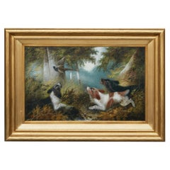 Edward Armfield 19th Century Oil Painting Depicting Dogs Flushing a Pheasant