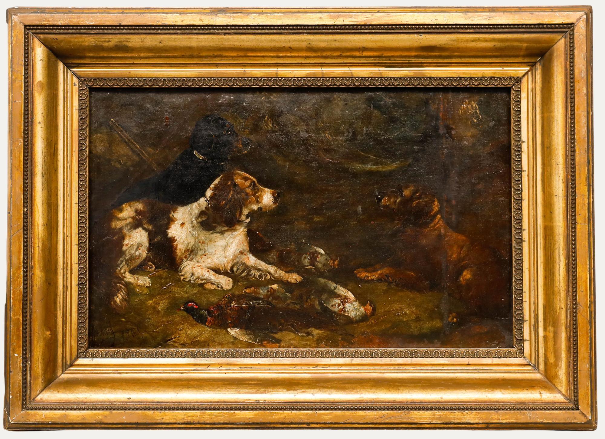 Edward Armfield (1817-1896) - Gerahmtes Öl aus der Mitte des 19. Jahrhunderts, Jagdhunde und Wild