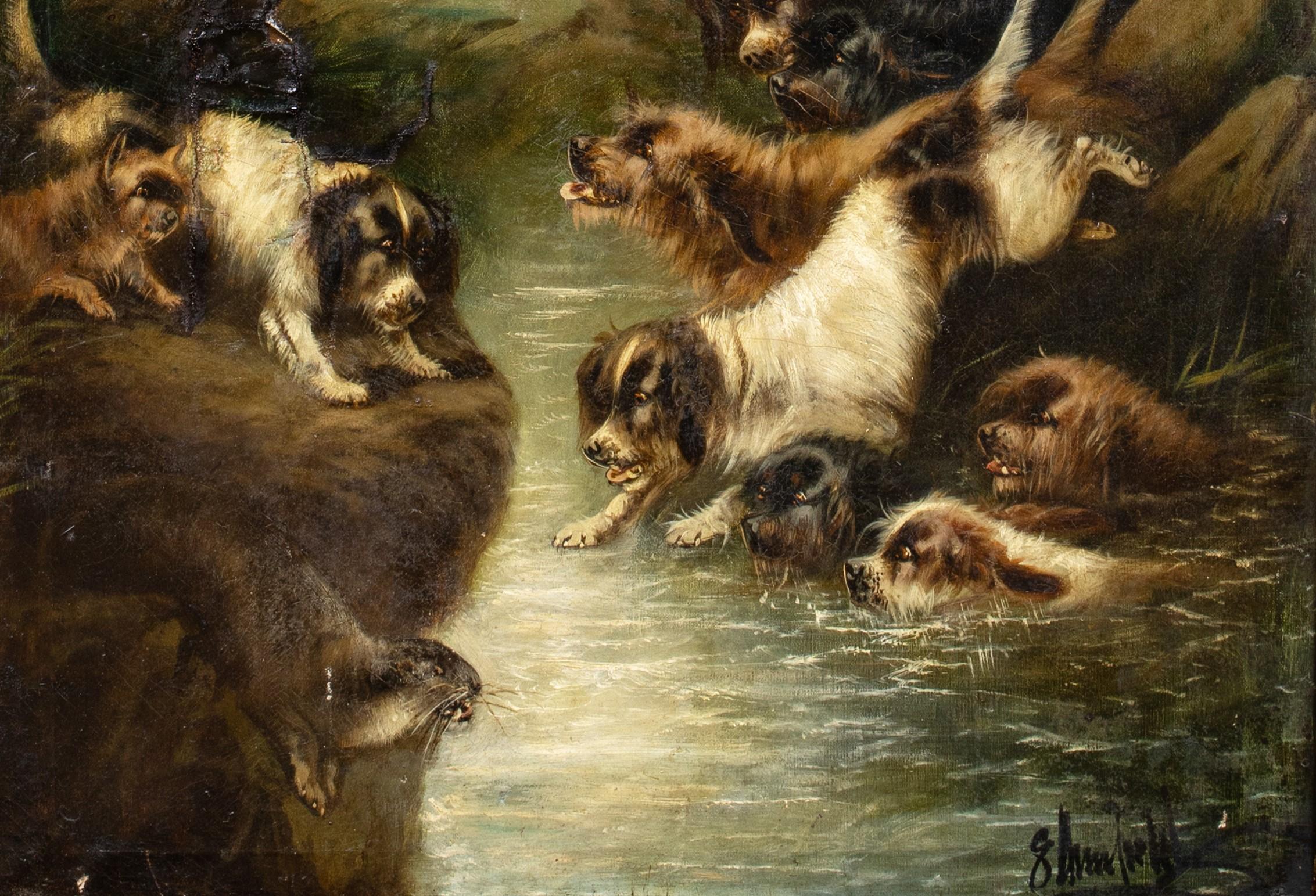 La chasse aux otters, datée de 1901 en vente 1