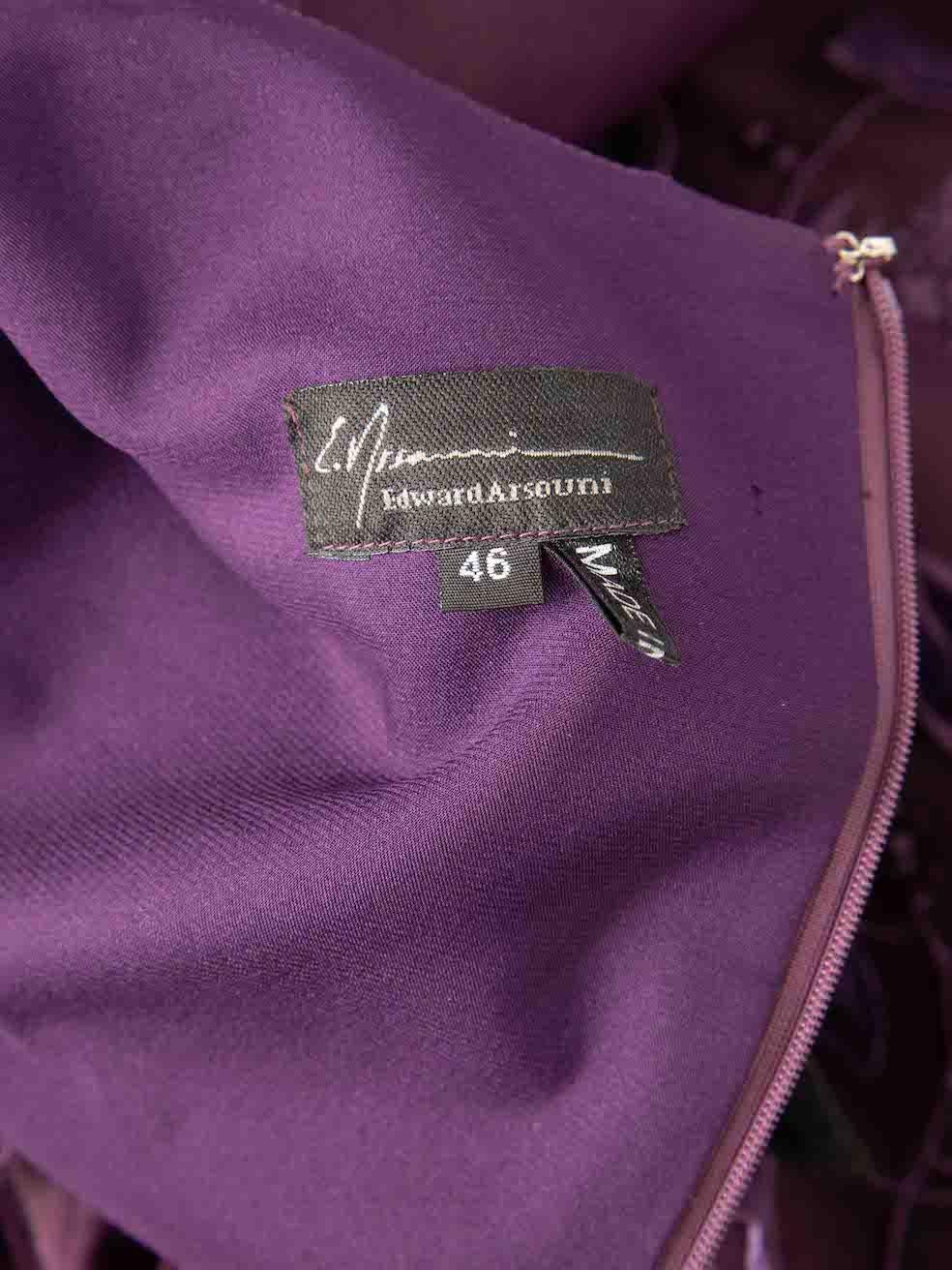 Edward Arsouni Purple Floral Embroidered Maxi Dress Size XXXL For Sale 2