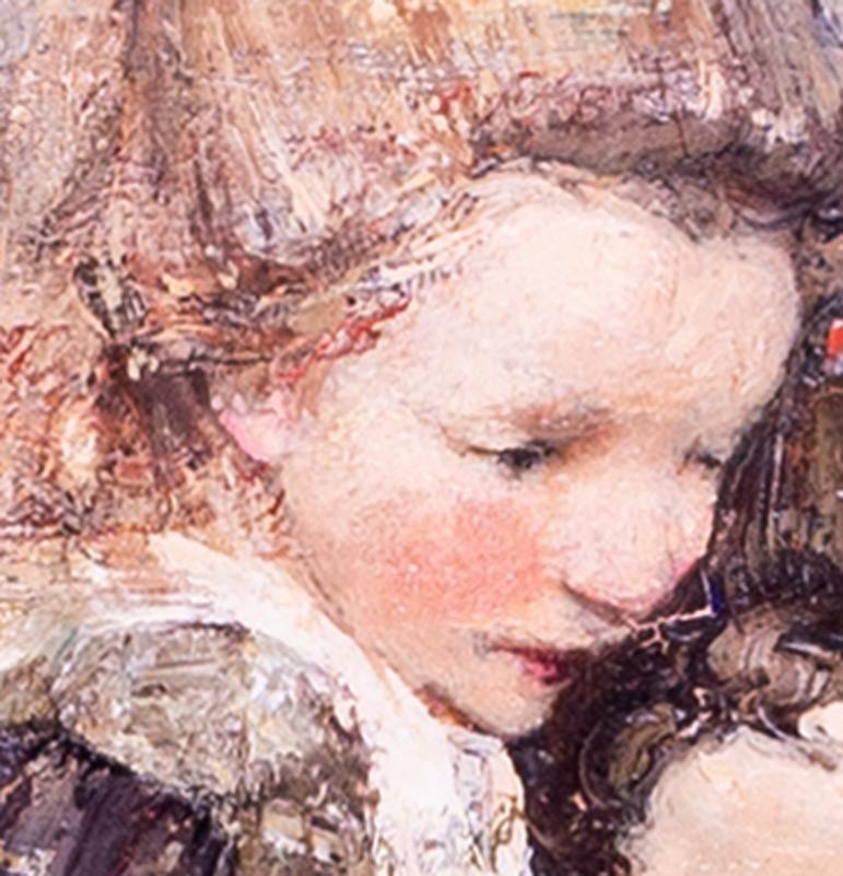 Scottish, early 20th Century expressive large oil painting by Hornel or children - Painting by Edward Atkinson Hornel
